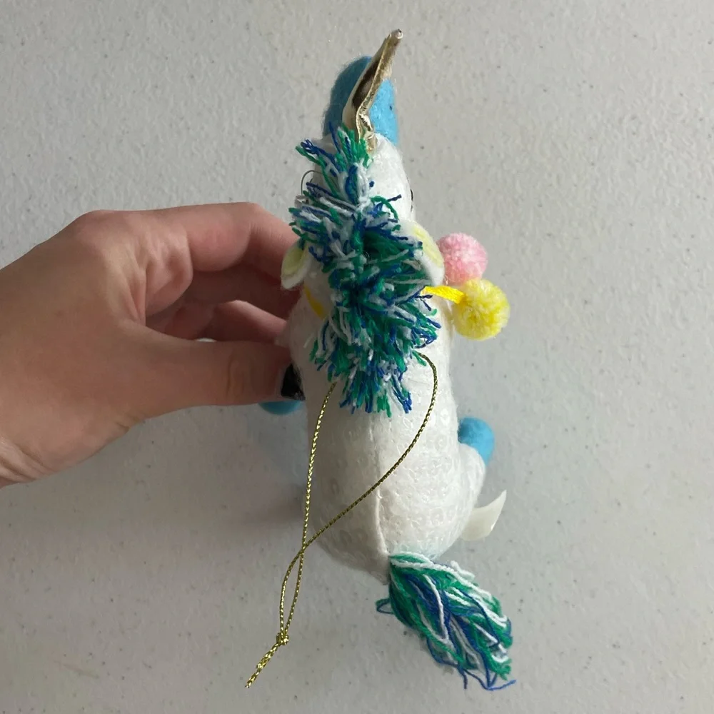 Target Sequin Plush Unicorn 🦄 Christmas Ornament Holiday Decor Blue White